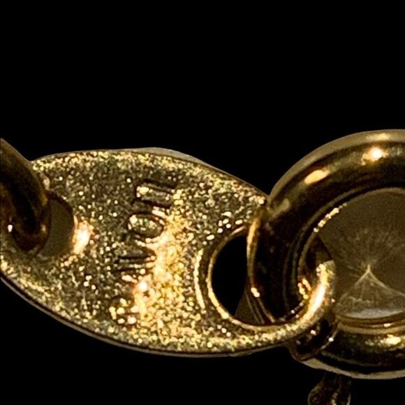 Vintage Avon gold filigree faux coral crystal floral double link bracelet 6.5” - Picture 6 of 8